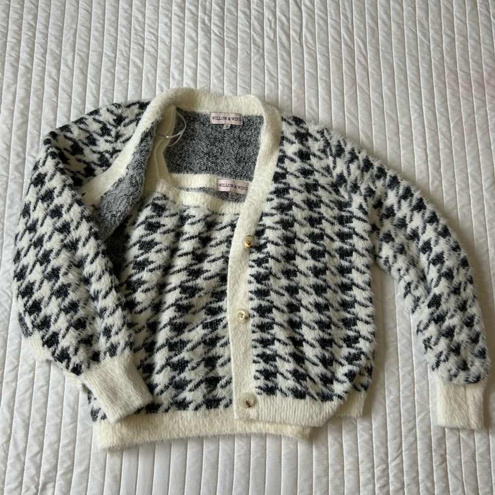 Houndstooth Cardigan/Cami Set